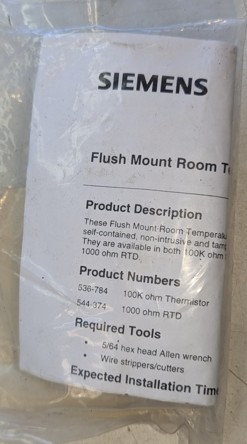 Siemens LANDIS & STAEFA 544-374A Flush room mount temp sensor
