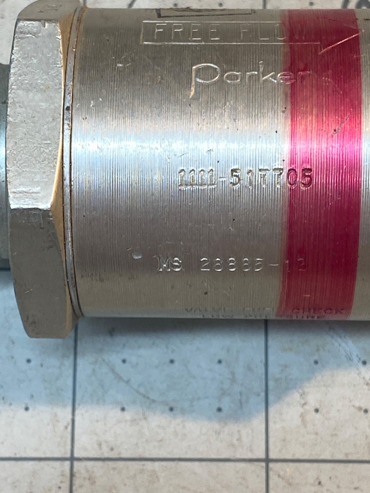 PARKER Low pressure Fuel Check Valve #1111-517705, MS-2885-2