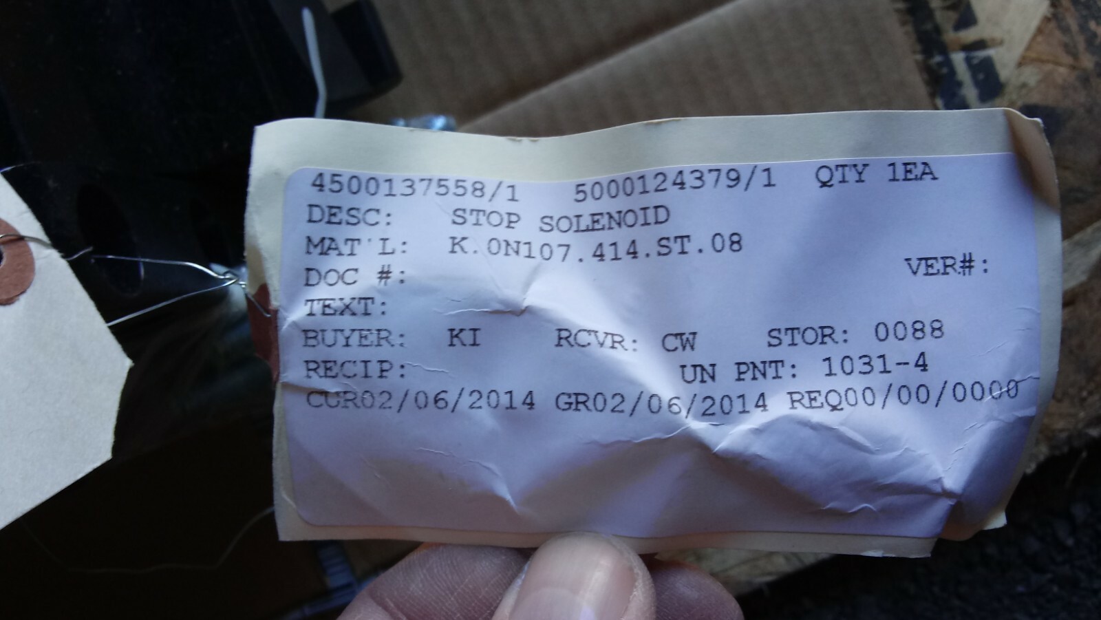 New ThyssenKrupp Stop Solenoid 20011.178 K.0N107.414.ST.98 Stop Solenoid
