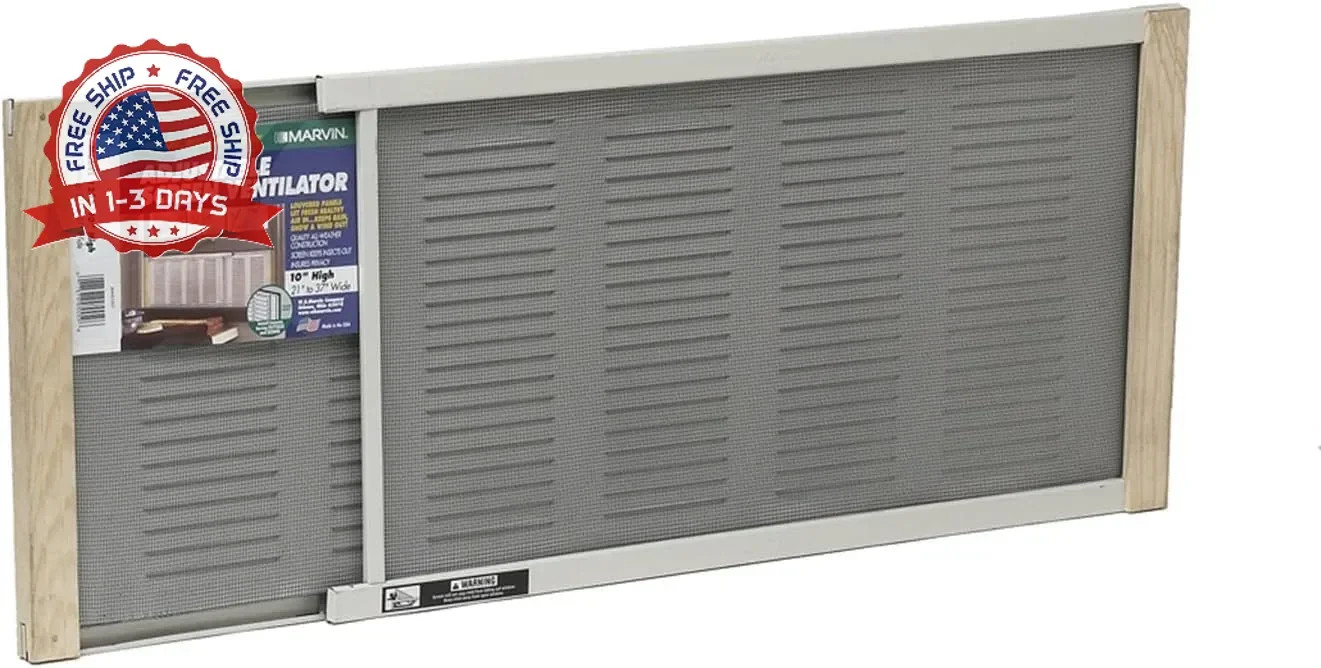 Frost King AWS1207SP WB Marvin Ventilators with Screens, 10″ High, Fits 21-37″ W