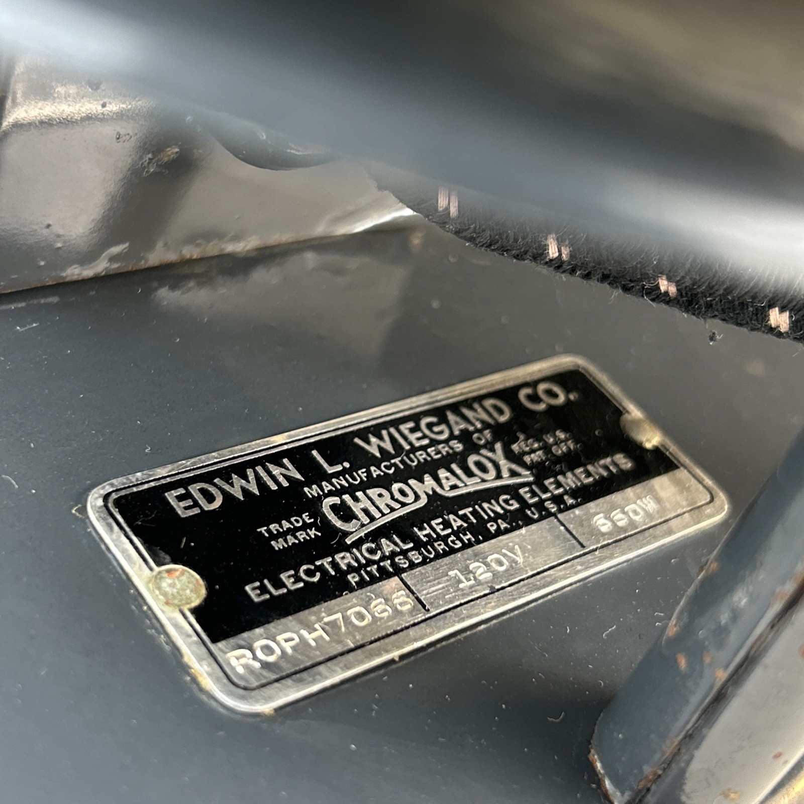 Vintage Edwin L. Wiegand Co CHROMALOX Electrical Hot Plate