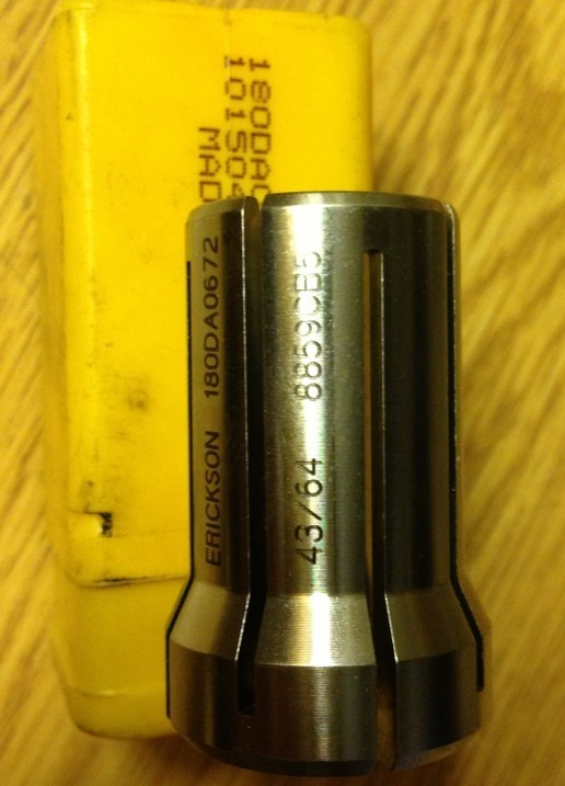 LOT OF 5, Erickson 1015046, 43/64 180DA0672,6875C-C-5, CNC COLLETS #1620F
