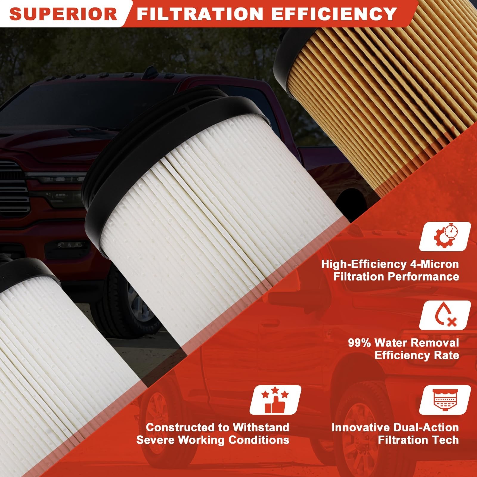 68677800AA Fuel Filter Water Separator | 68677810AA Oil Filter Set Replacemen…