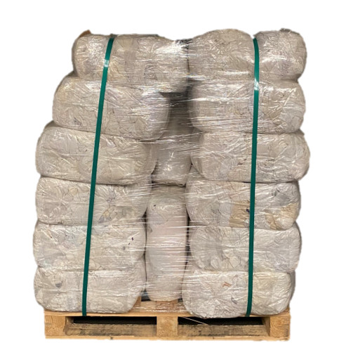 25 lb. Compressed Bag of White T-shirt Rags