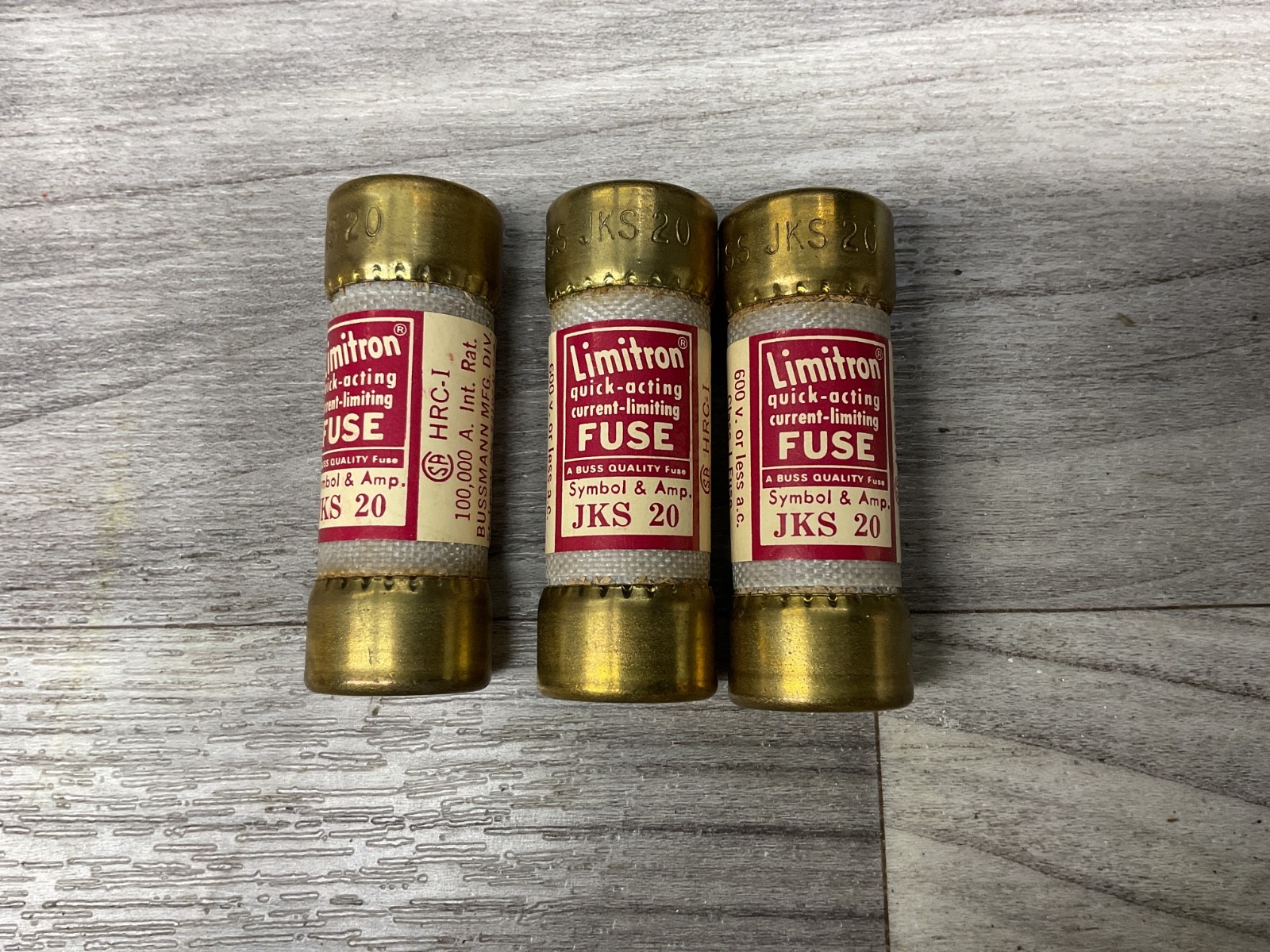 Box Of 3 Bussmann Buss Limitron JKS-20 Fuse 20A 600V CLASS J #14J39