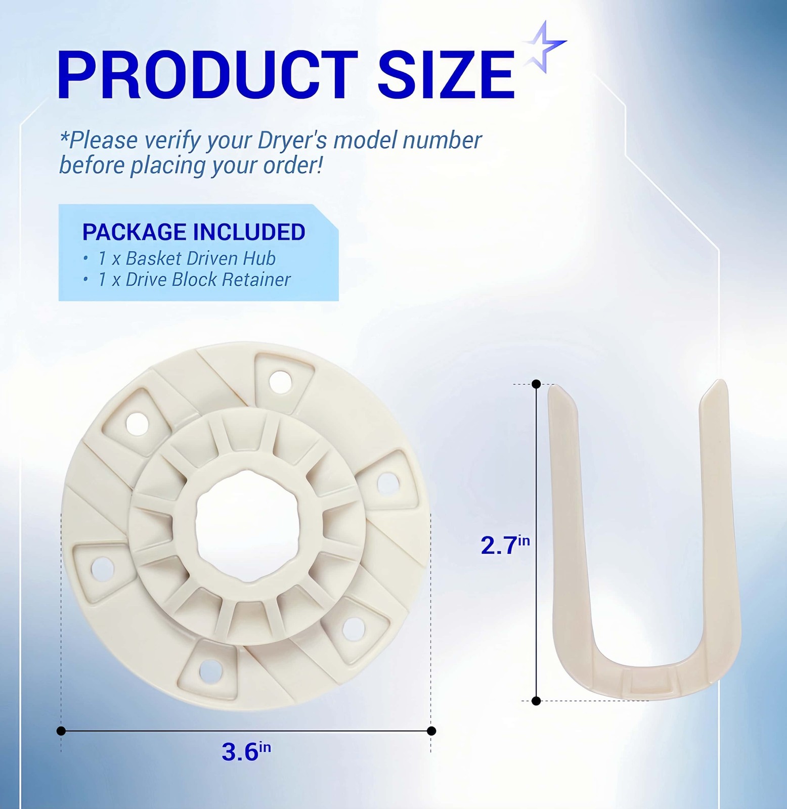 W10528947 Washer Basket Driven Hub Kit Fits Compatible for Maytag 7MMVWX722BG1