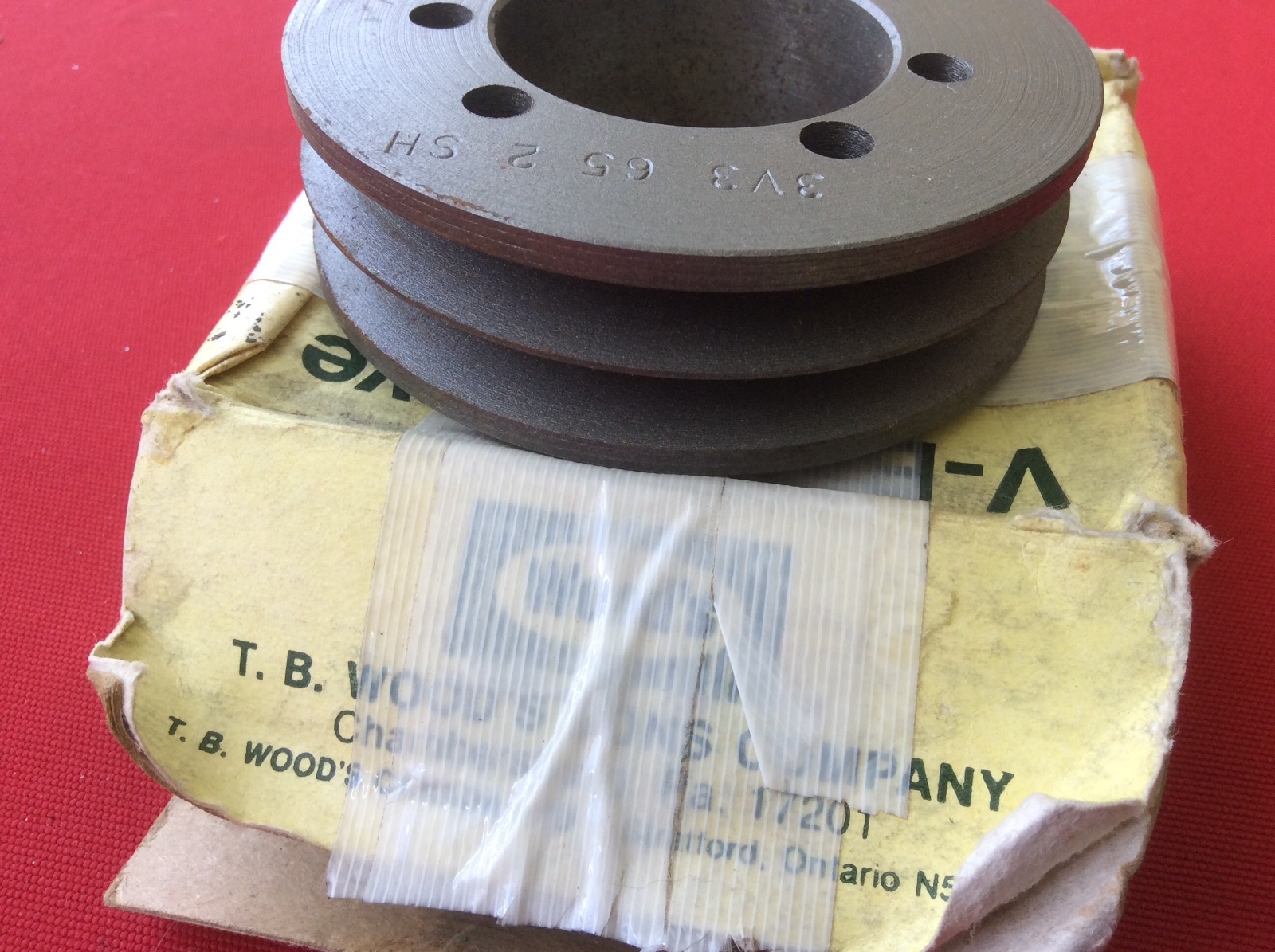 WOODS V-BELT SHEAVE 3V3652SH 3V3 65 2 SH 6680 RPM NEW NOS OLD STOCK $49