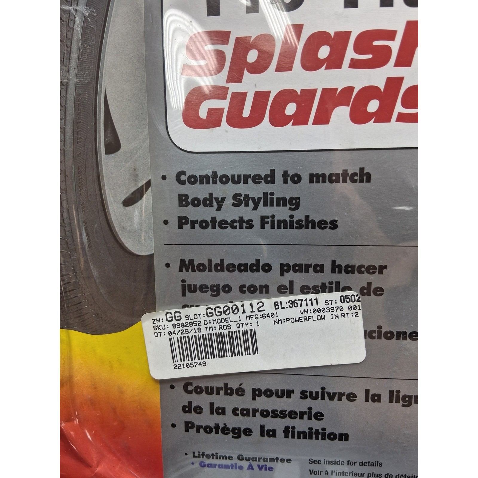 RoadSport Splash Guards Black Pro Fit Model 6401 Contoured Multi Fit Pair