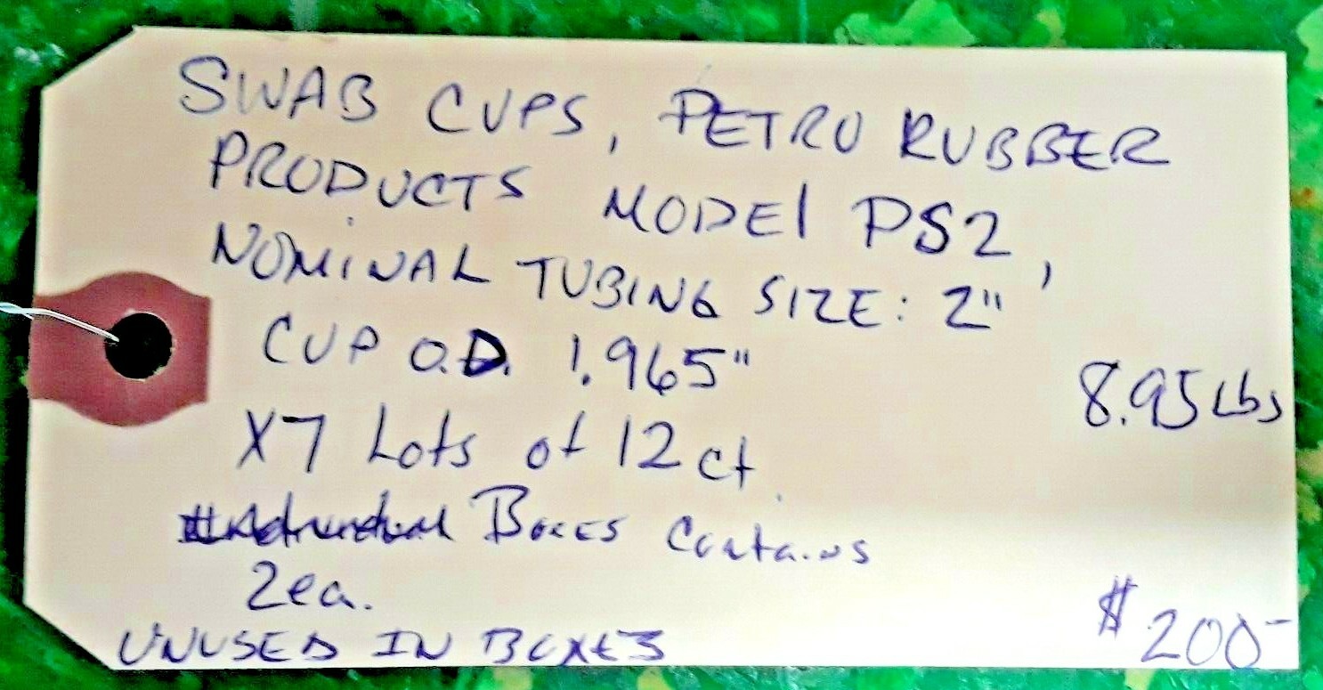 🟠PETRO RUBBER PRODUCTS SWAB CUPS PS2 PESSCO IS OFFERING 1 R110521-9-15 🗽