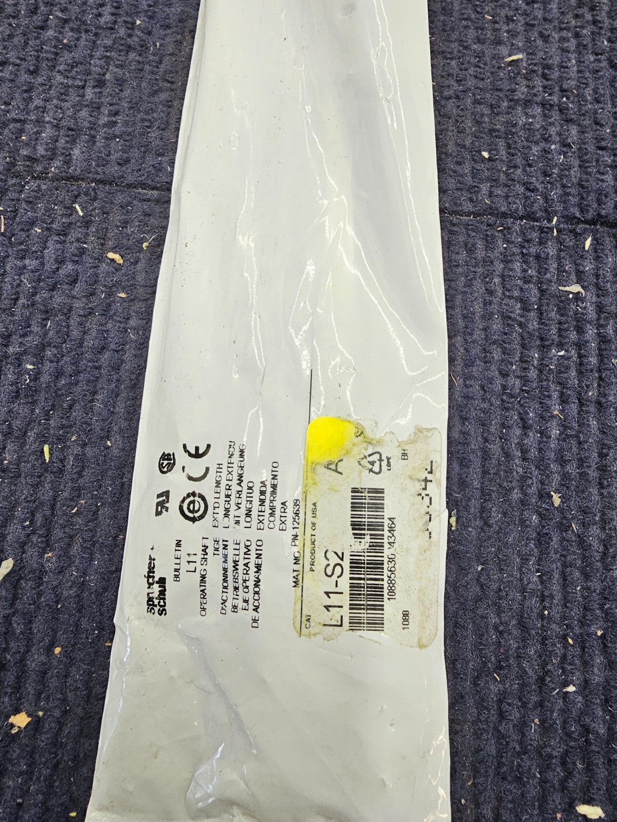 Sprecher + Schuh L11-S2: L11 Switch Operator Shaft, 20.787 in Length 125639