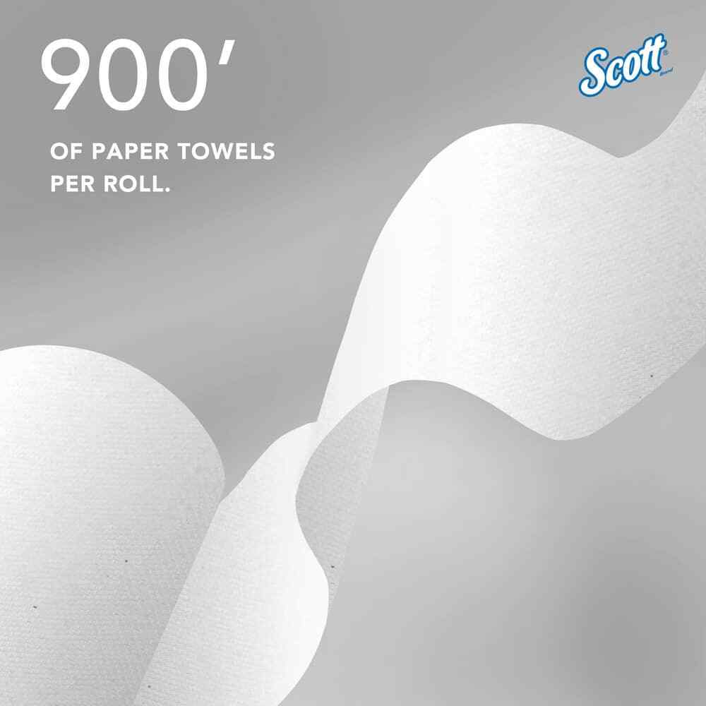 6 Pack Scott 800′ 1PLY Paper Towel Hard Rolls, 1 Ply, 900′ Roll Length