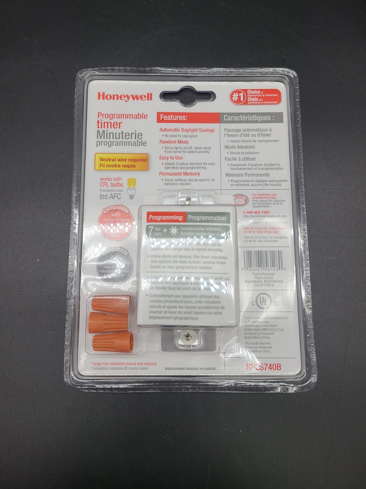 Honeywell 120-Volt 7-Day Programmable In/Out Motor & Light Switch Timer RPLS740B