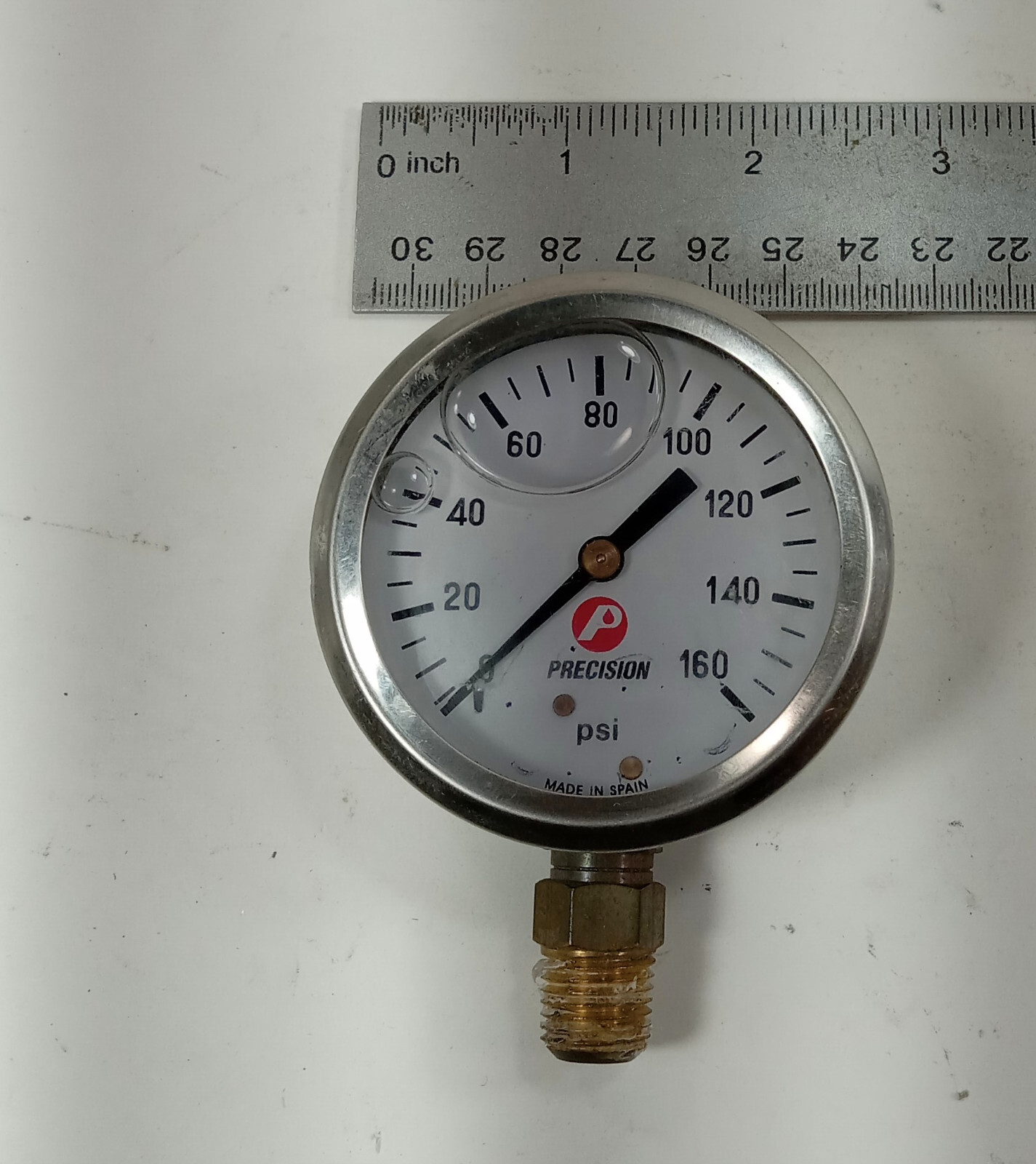 1 USED PRECISION 0-160 PSI 2-5/8″ DIA PRESSURE GAUGE ***MAKE OFFER***