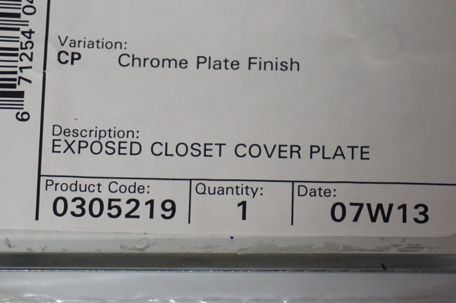 Sloan Optima EL201 Closet Sensor Cover Plate w/ Screws Chrome Finish – 0305219