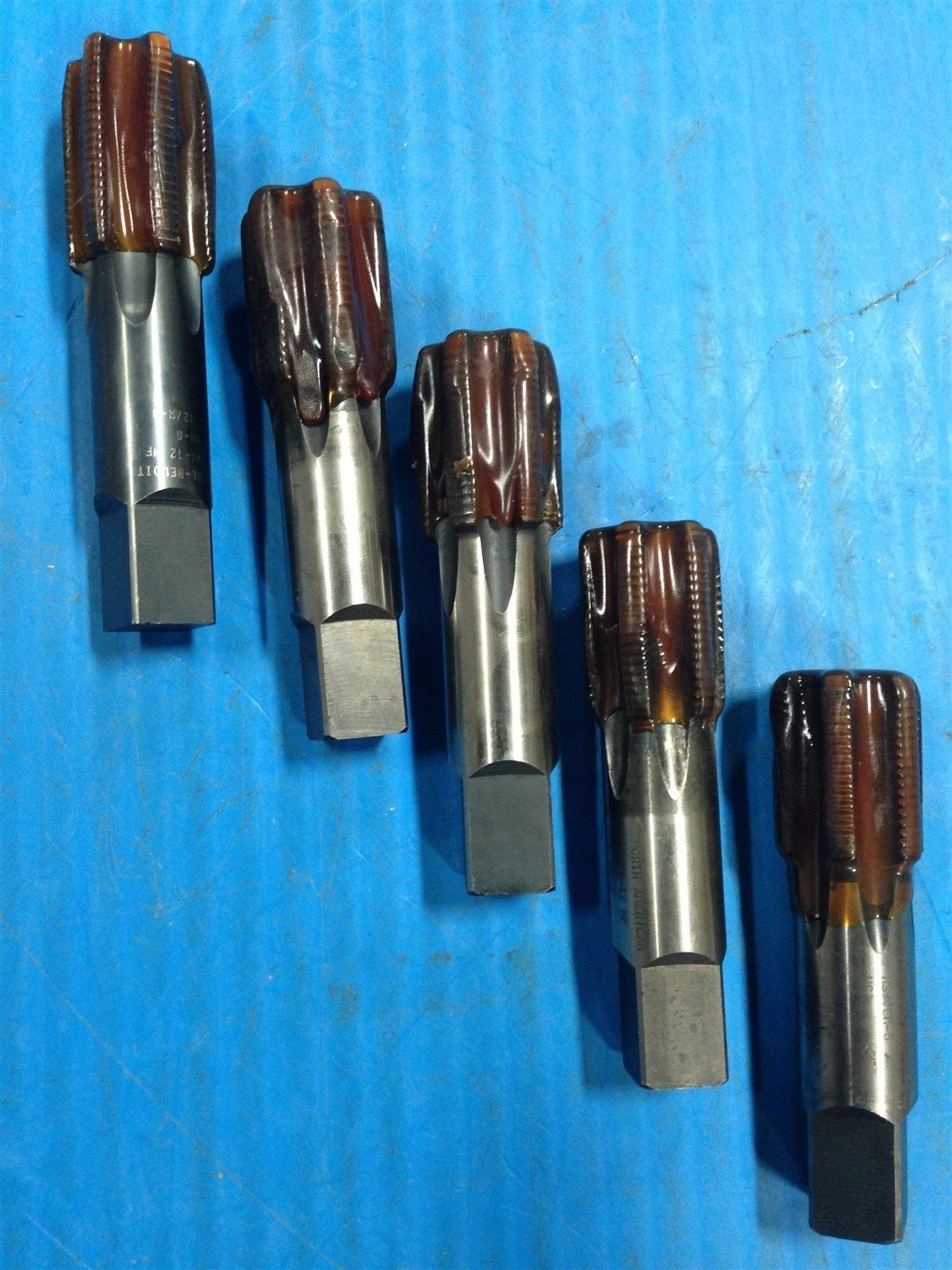 LOT OF 5 REFURBISHED NORTH AMERICAN BESLY TAP CNC BIT 1-1/4-12NF TAPS (S3)