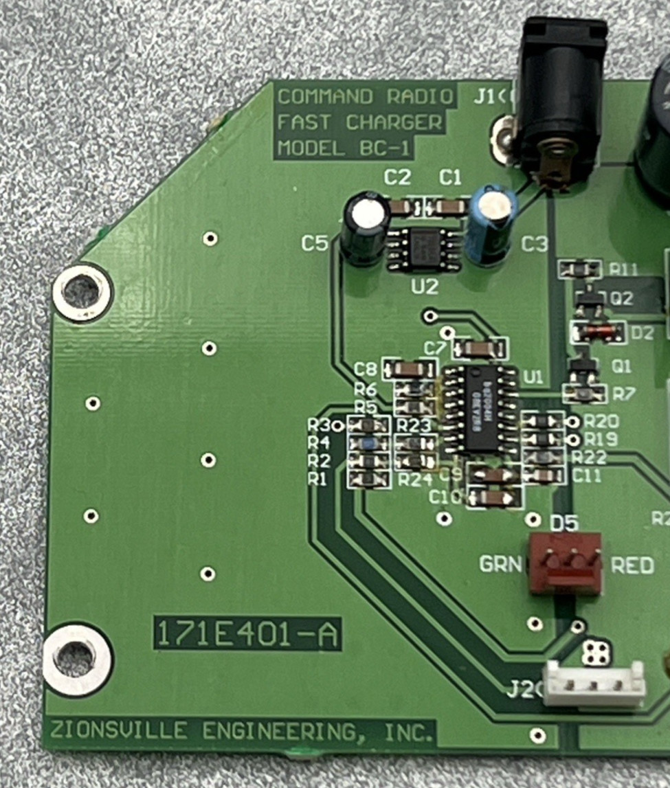 COMMAND RADIO FAST CHARGER BC-1 71E401-A CIRCUIT BOARD ZIONSVILLE ENGINEERING