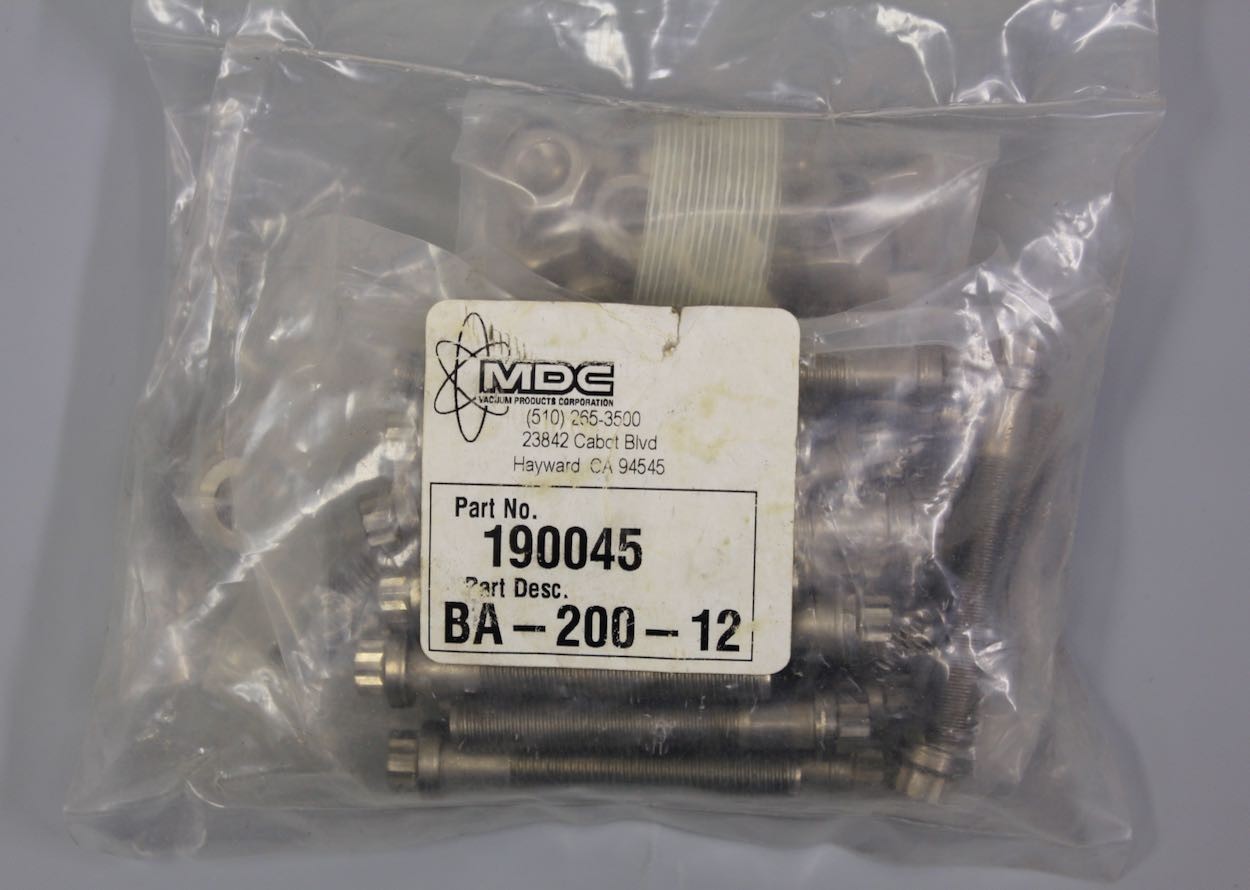 25 MDC Vacuum 12 pt Flange Bolts 2″ Stainless Steel 5/16-24 190045 BA-200-12