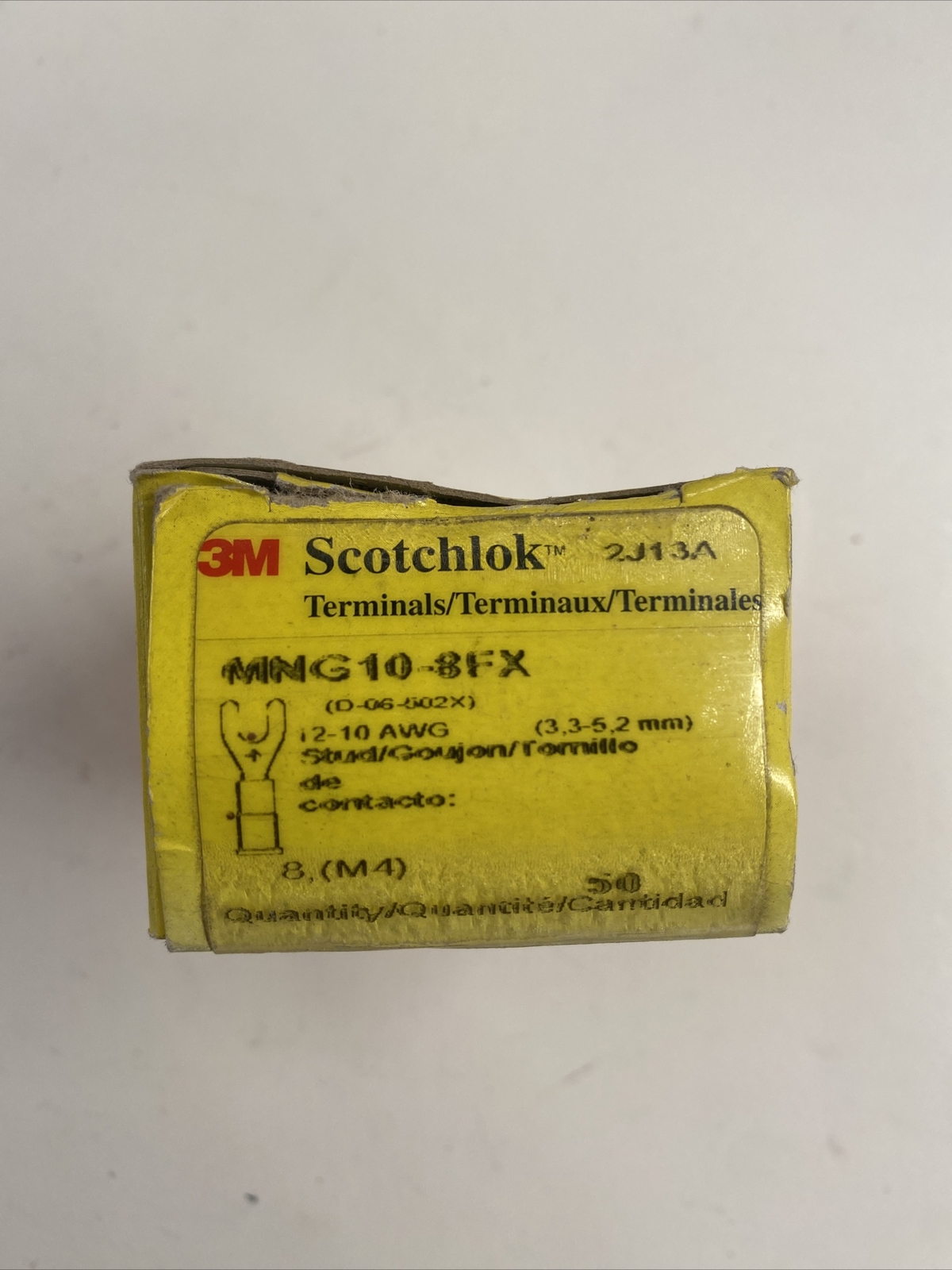 3M Mng10-8Fx 12-10 Awg Nylon Fork Terminal #8 Stud Pk50
