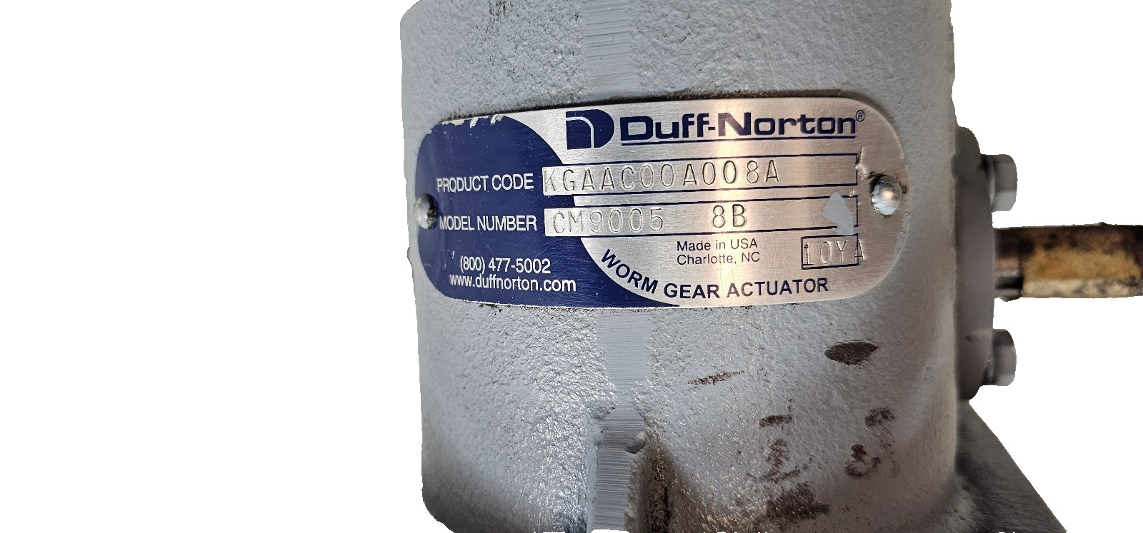 Duff-Norton CM9005-8B Upright Screw Worm Jack Actuator, 5-Ton, 8″ Lift, Clevis