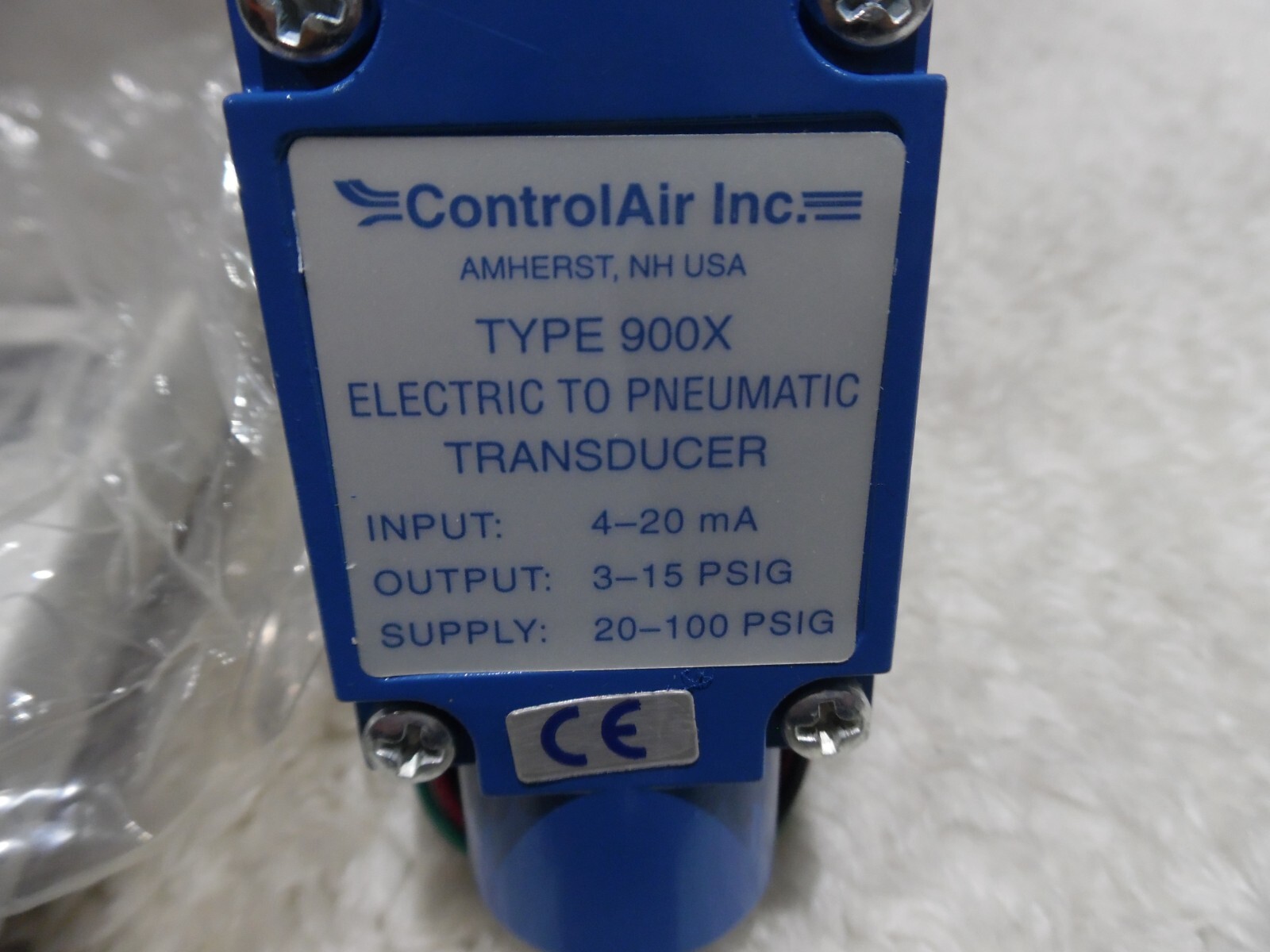 Control Air 900-ACA I/P Current to Pressure Transducer 4-20Ma 3-15psi