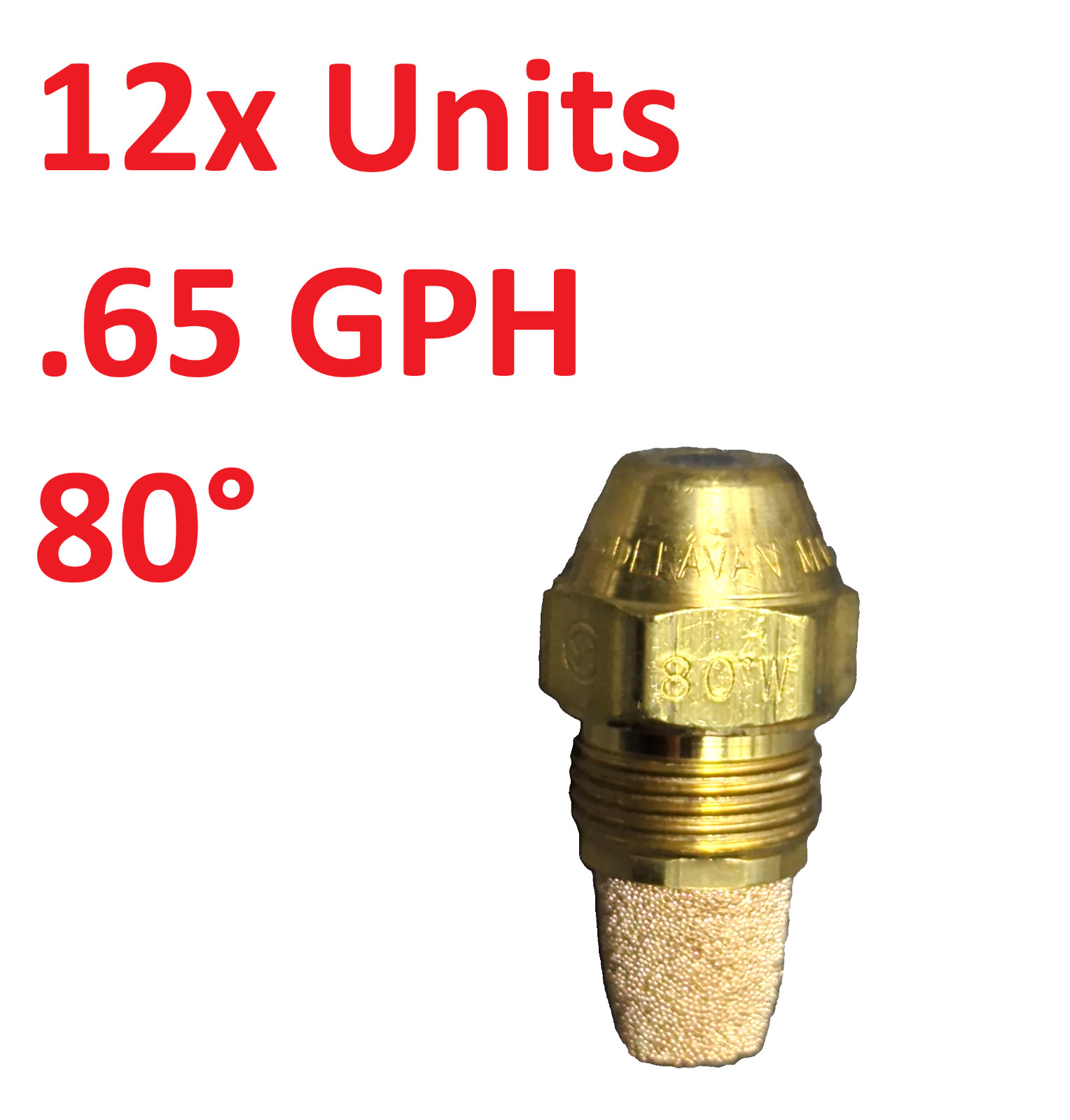 Box of 12x DELAVAN 00065-80W1 Type W SemiHollow Cone 80 Degree Oil Burner Nozzle