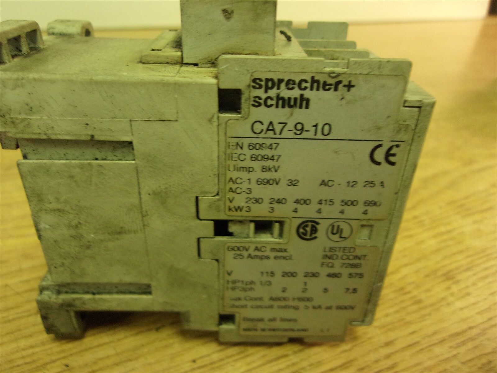 Sprecher + Schuh CA7-9-10 60V 25A Contactor *FREE SHIPPING*
