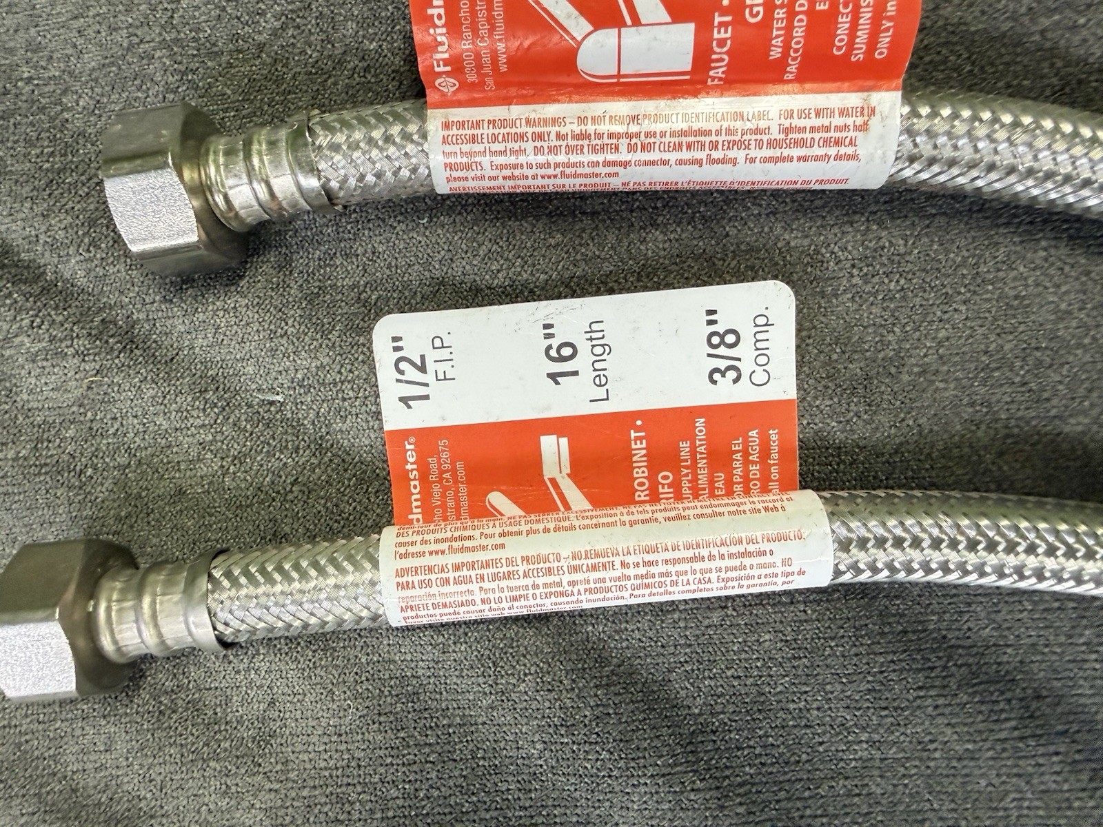5-Brasscraft Multiple 6,12,16 Inch Speedi Plumb Plus Faucet Connectors