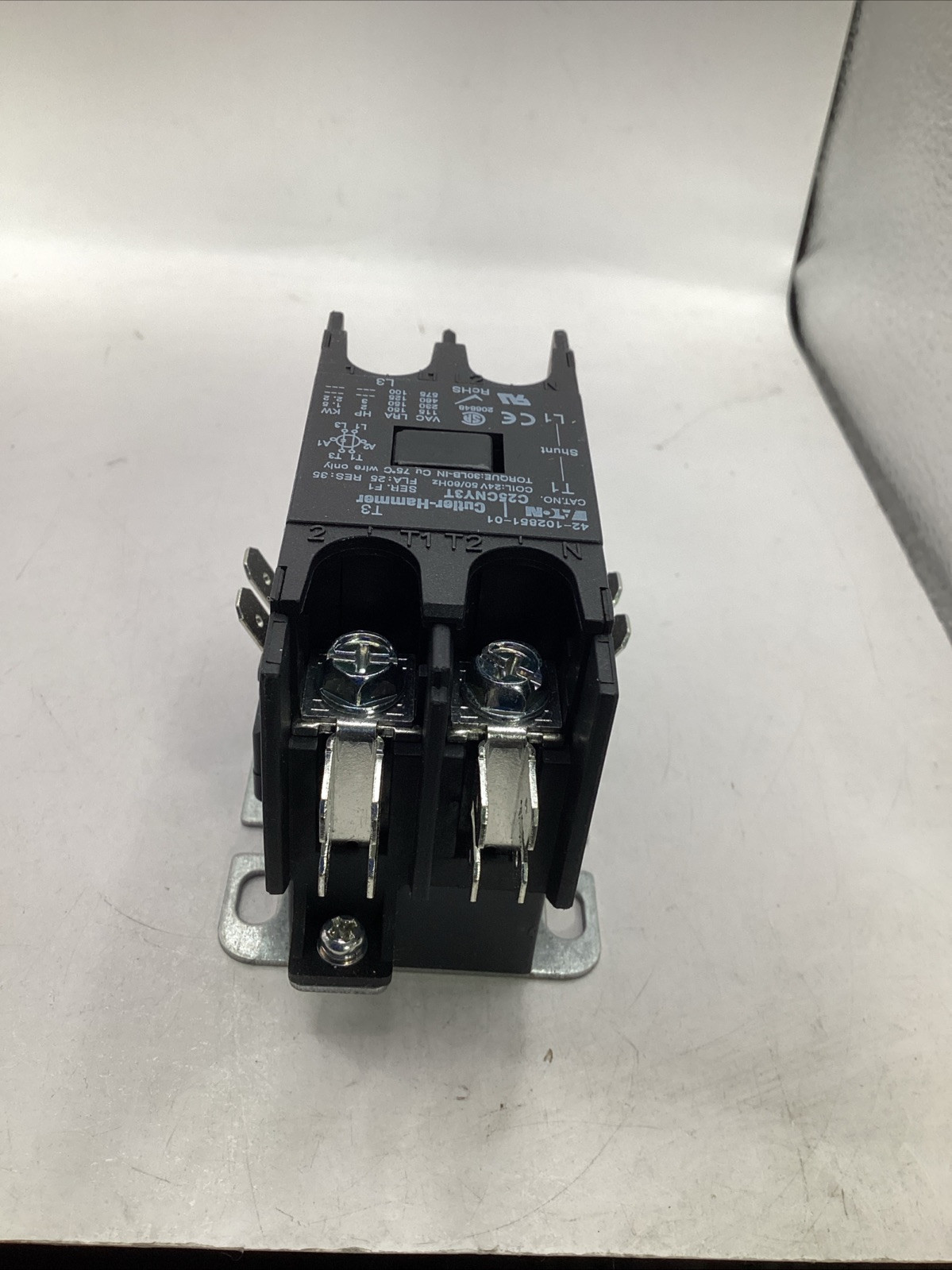 EATON CUTLER HAMMER C25CNY3T CONTACTOR 1P W/SHUNT 24VAC COIL 🟣