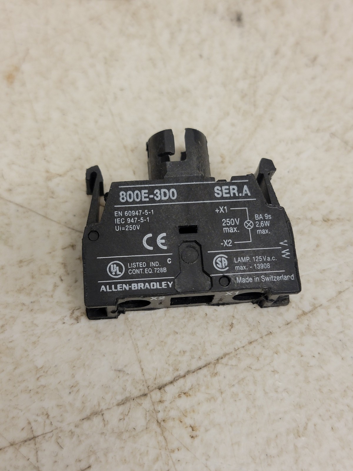 (6) Allen Bradley 800E-3D0 Ser A Pilot light module 250V