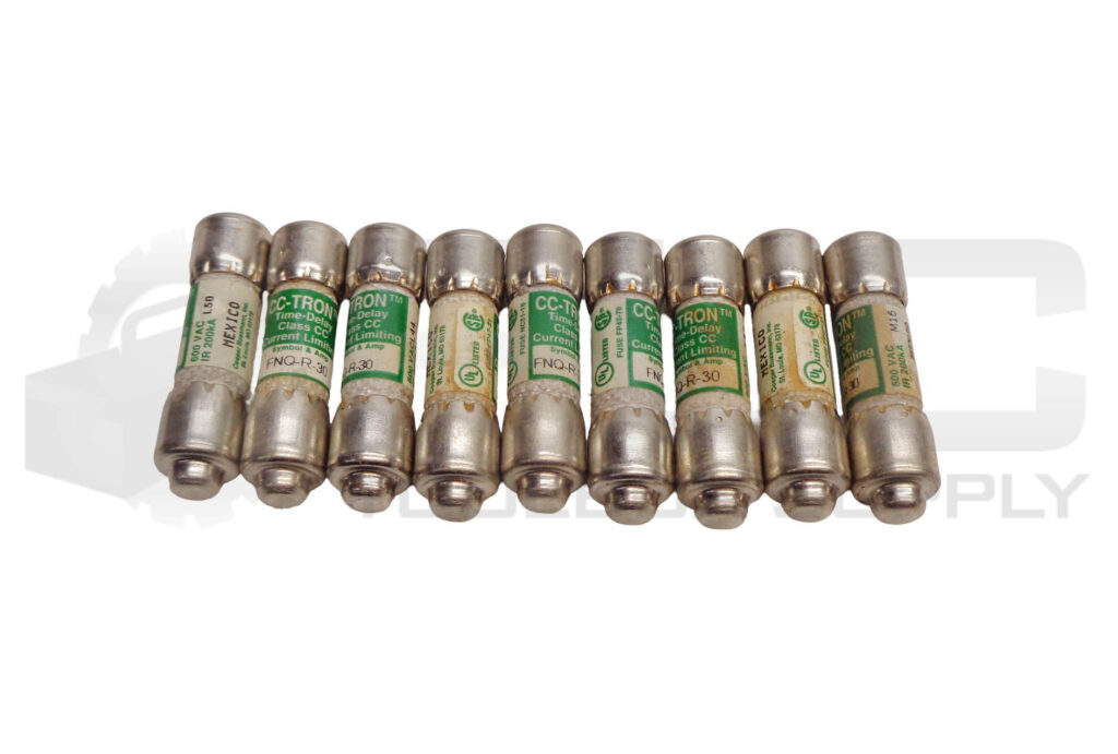 LOT OF 9 BUSSMANN FNQ-R-10 CC-TRON FUSES 10A 600VAC