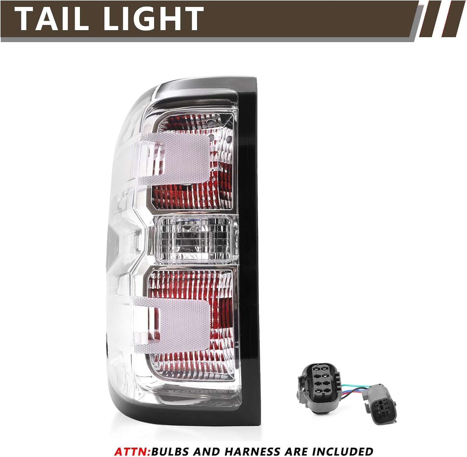 Tail Light Assembly Compatible with 2014-2018 Chevy Silverado 1500/2019 Silverad