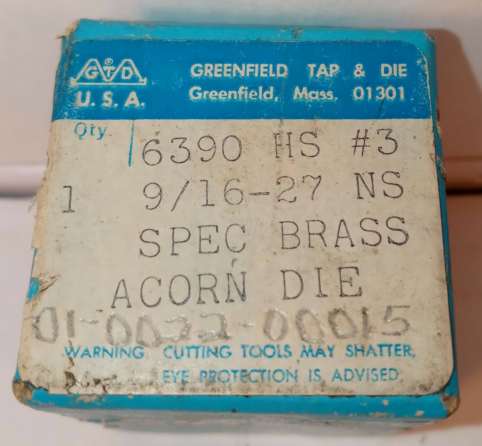 1 NEW GREENFIELD TAP & DIE 9/16-27 NS ACORN DIE NIB ***MAKE OFFER***