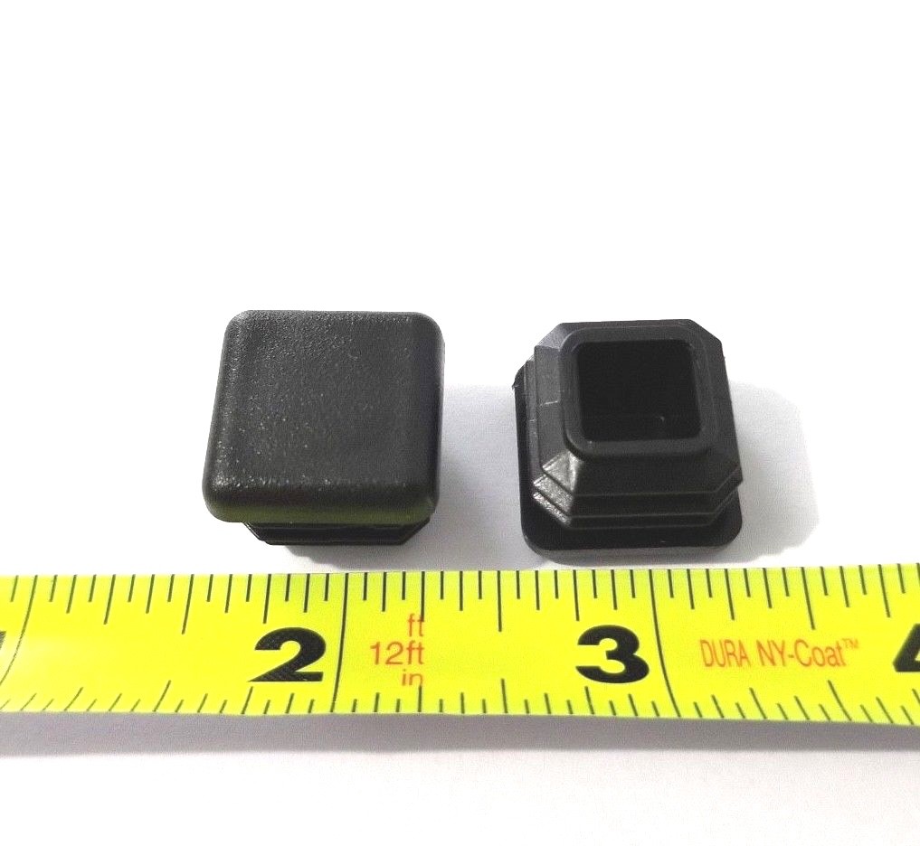 (4) Square 3/4″ 0.75″ 14-20 Gage Black Tubing Tube End Plugs Plastic Insert Caps