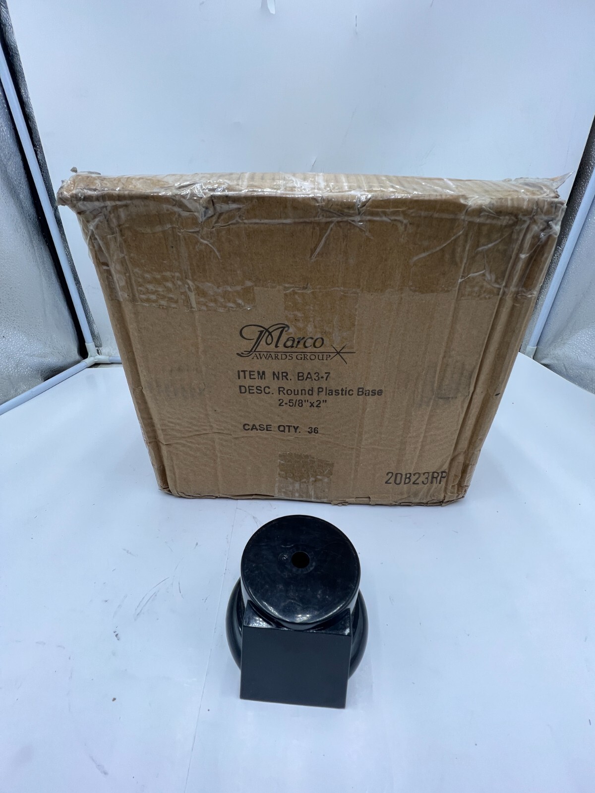 (QTY 36) Marco Awards Group BA3-7 Round Plastic Base Black NB-7 2-5/8″ x 2″