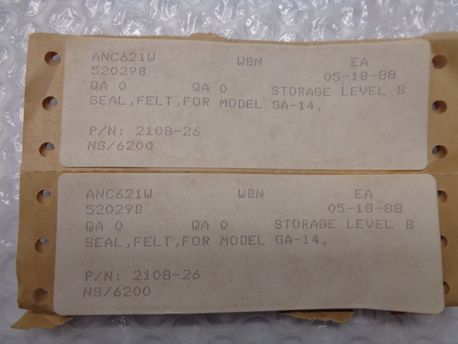 INDUSTRIAL SPARE ANC621W PACKING RING LOT OF 6 NSNP
