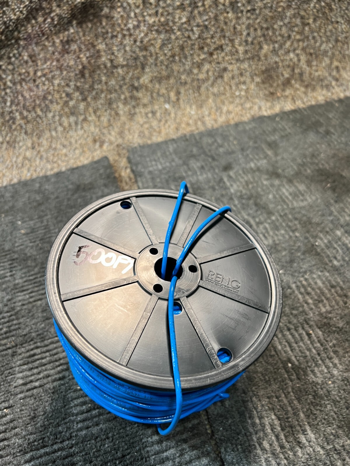 Reng Industrial Wire Cable 500FT Blue Heavy Duty Spool