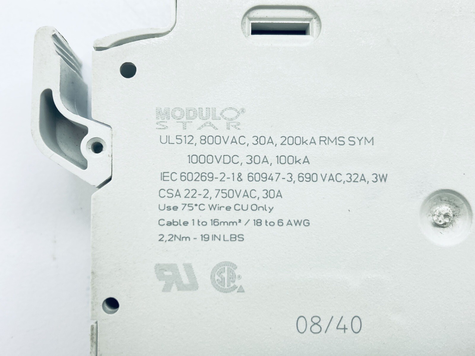 FERRAZ SHAWMUT US101 FUSE HOLDER 32A-690V 30A-800V MODULO STAR UL512 200kA RMS