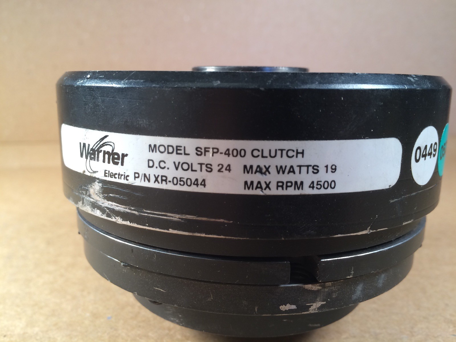 WARNER ELETRIC SFP-400 CLUTCH XR-05044 *BELIEVED TO BE SLIGHTLY USED TO NEW * —