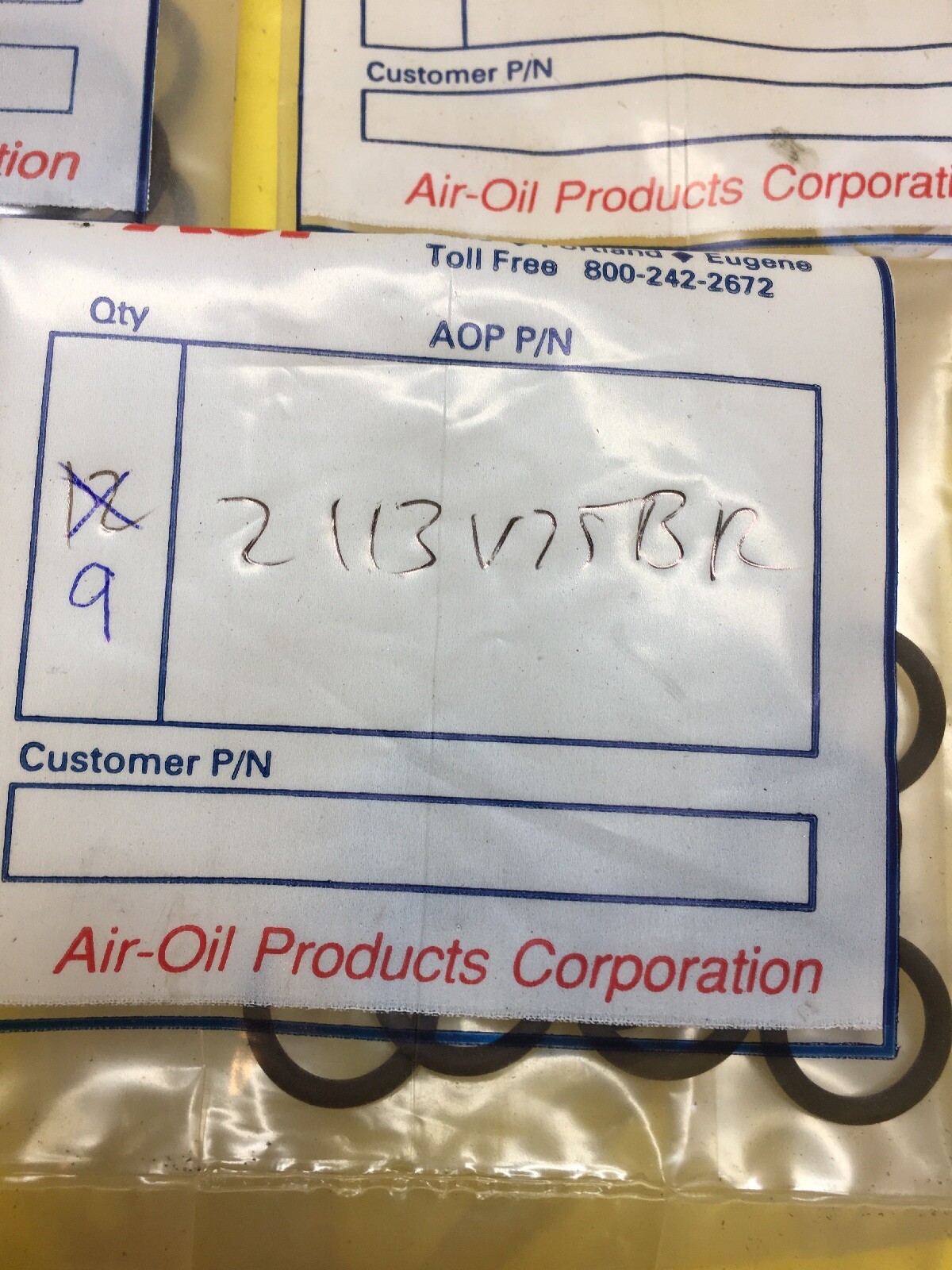 Air Oil Products AOP O-Ring Lot, 2027V75BR, 2113V75BR, 28774113, 2117V75BR.. New