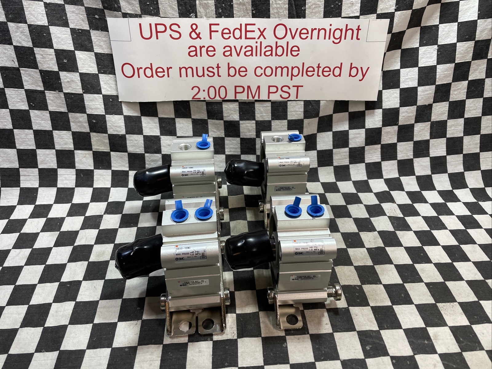 SMC CQ2-Z COMPACT CYLINDER, CQ2L63-100DMZ, CQ2L63100DMZ, LOT OF 4, SHIPSAMEDAY