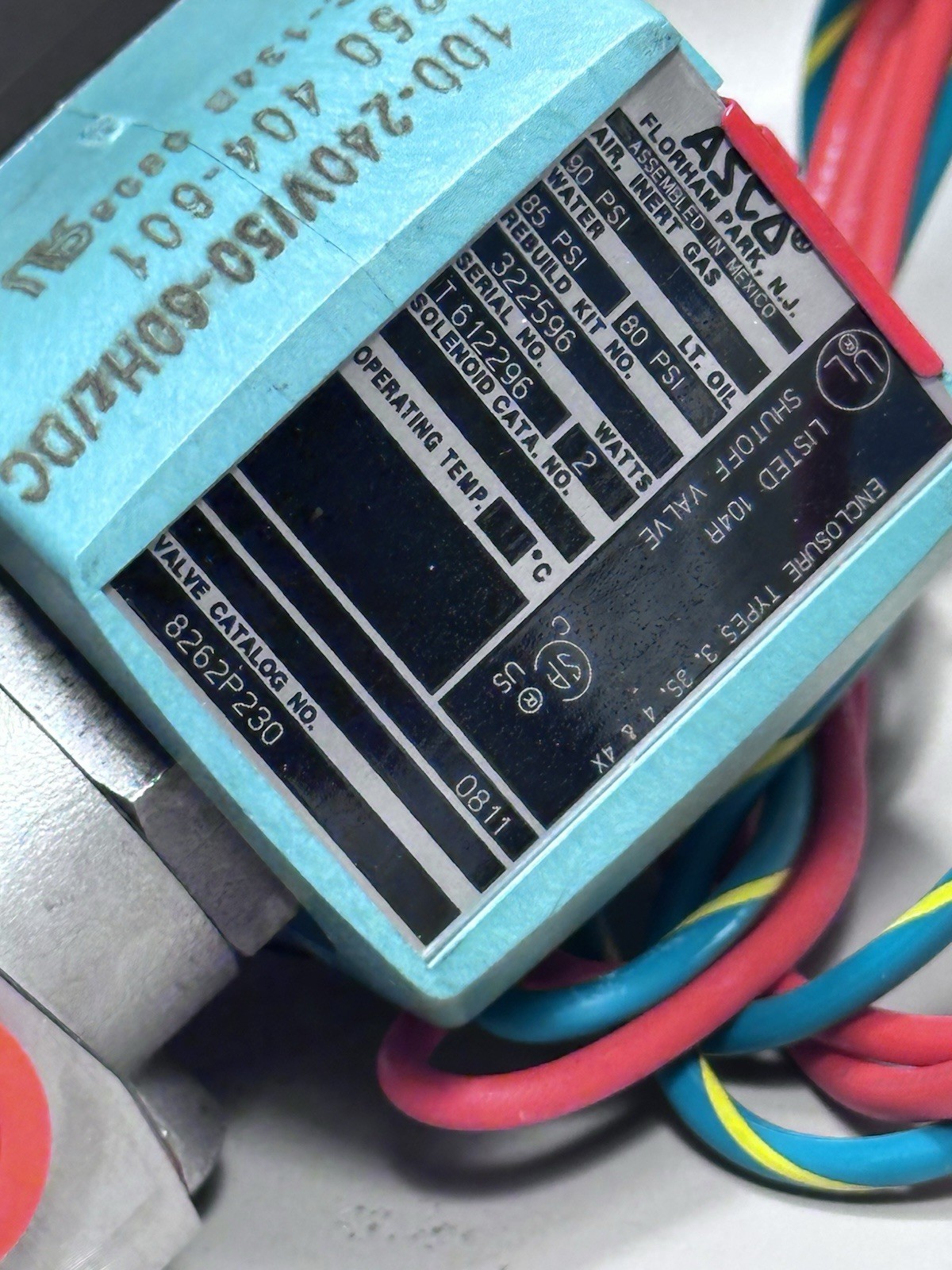 Asco/Red Hat 8262P230 2-Way Direct Acting Solenoid Valve