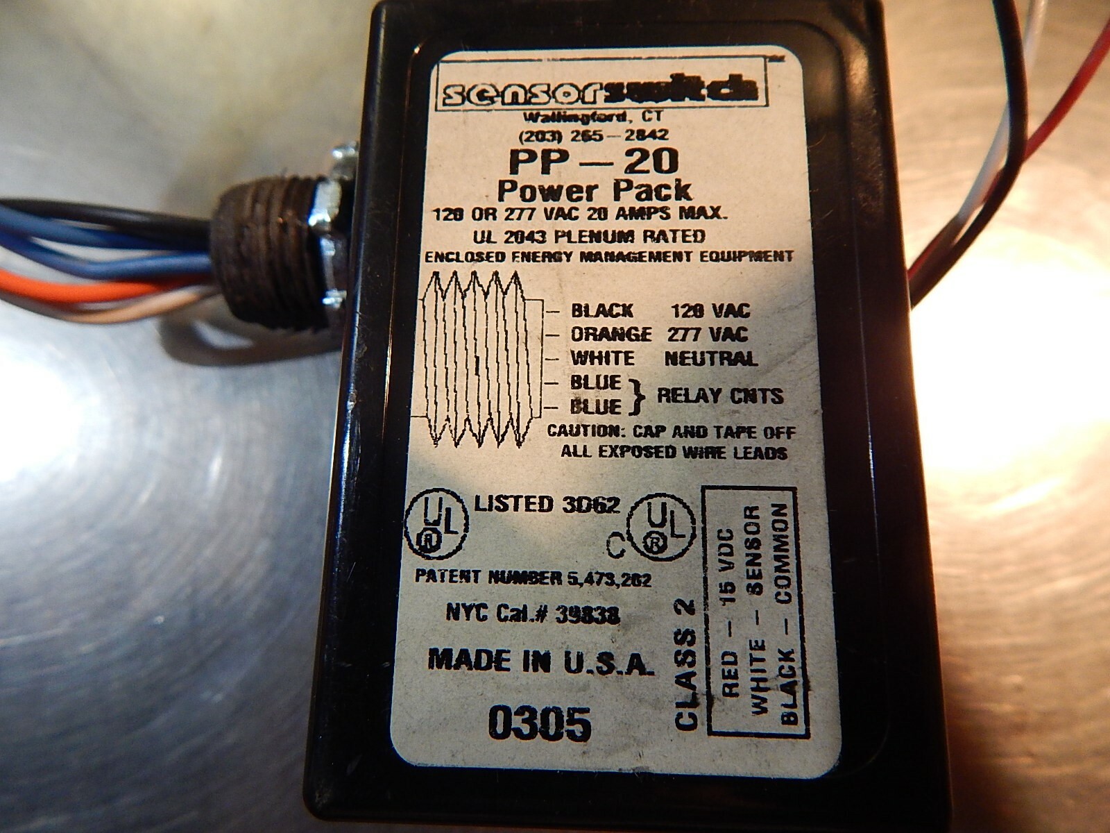 Sensor Switch PP-20 Power Pack 12/277VAC 20A 39838 *FREE SHIPPING*