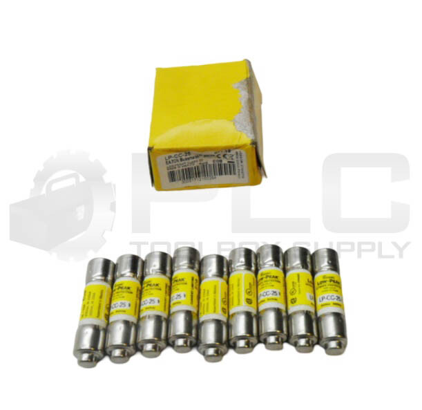 NEW BOX OF 9 BUSSMANN LP-CC-25 LOW PEAK FUSE 25A 600VAC *READ*