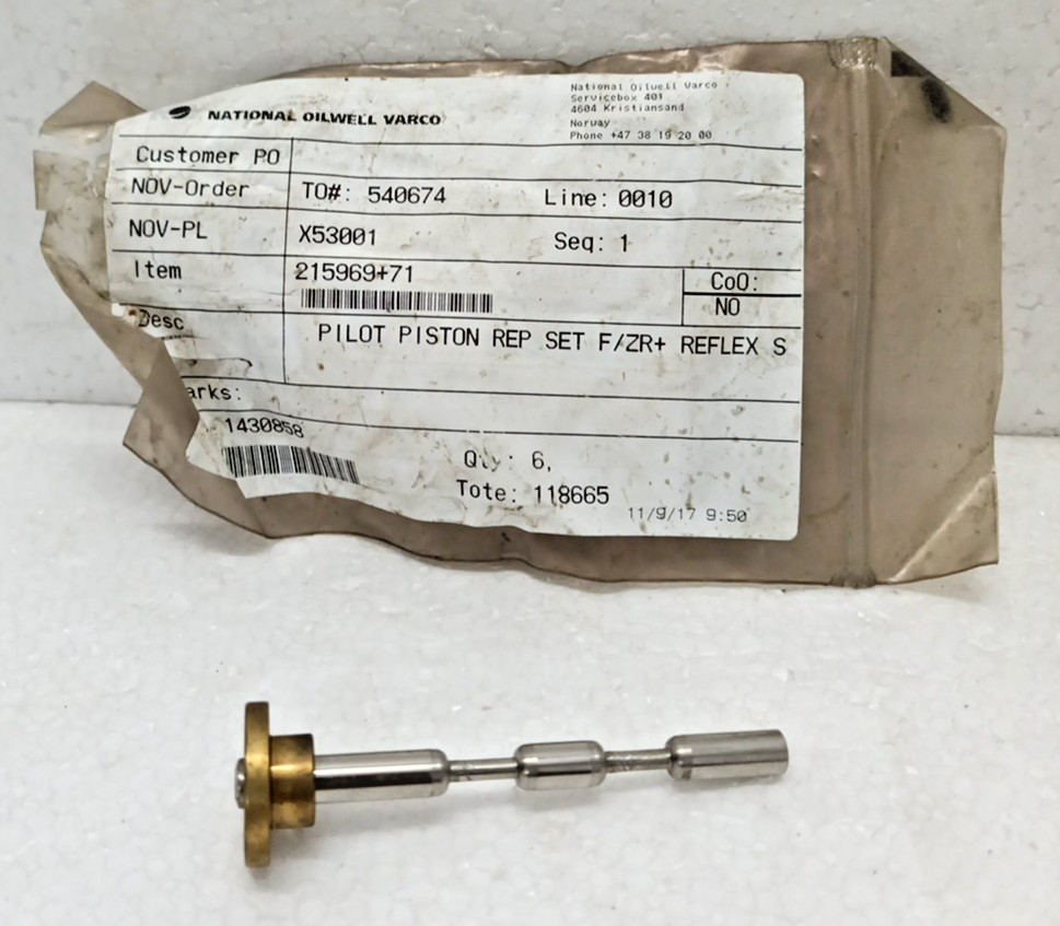National Oilwell Varco Pilot Piston Repair Set F/ZR+ Reflex S | PN: 215969+71