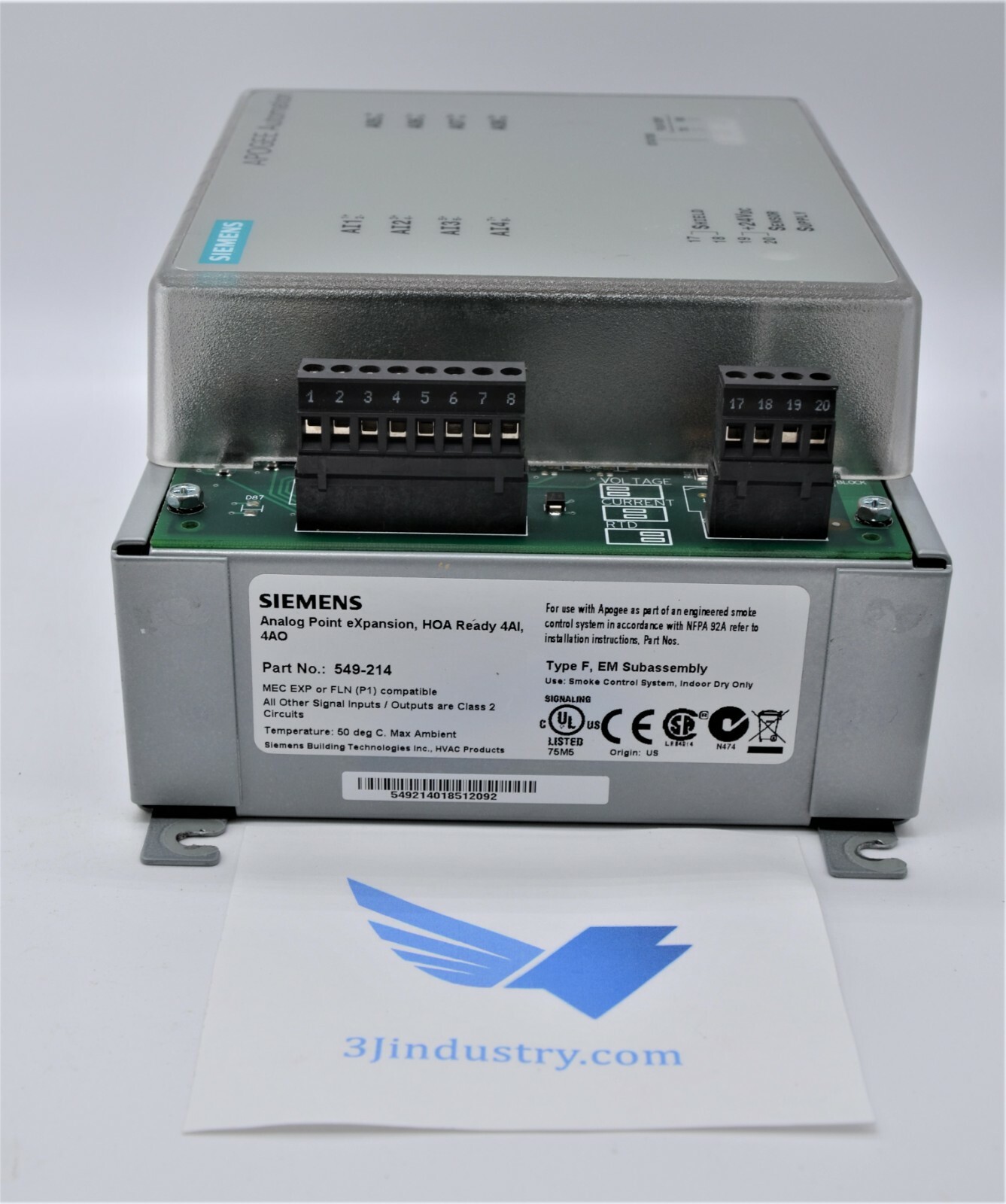 549-214 – 549214 – Type F – EM subassembly – Siemens Apogee Automation 549 Ana