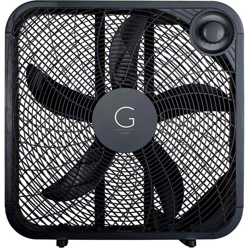 Genesis G20BOX-BLK 20″ Box Fan, 2,330 Max CFM, .50 Amps, 0 to 120 Volts, 3 Speed