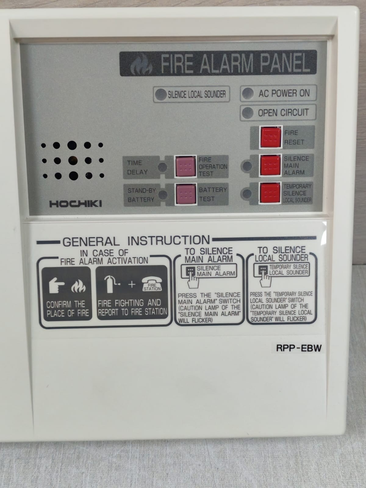HOCHIKI RPP-EBW / RPP-EBW01Z FIRE ALARM CONTROL PANEL