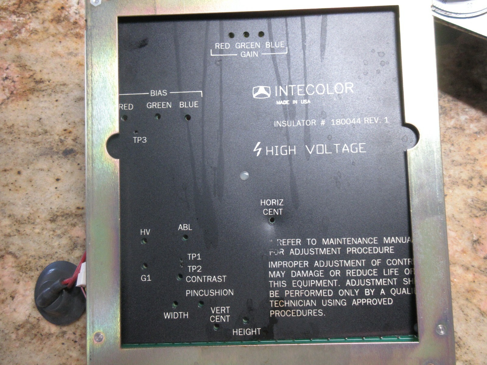 INTECOLOR POWER BOARD P/N 140037-040 104971-030 180044