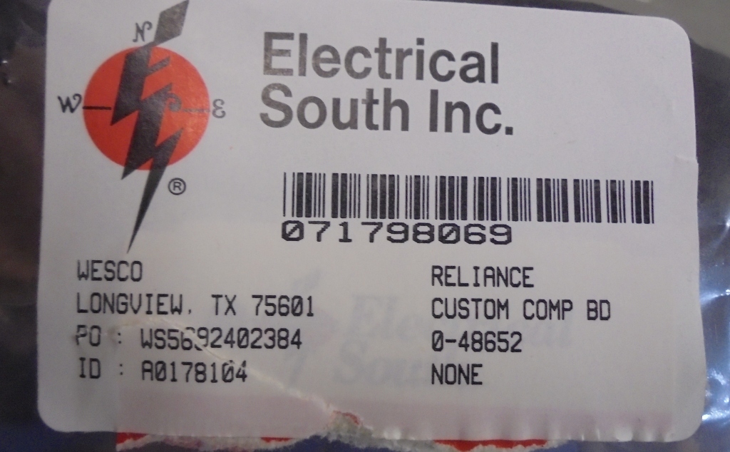 RELIANCE ELECTRIC CUSTOM COMPONENT BOARD, 0-48652, 4CC1 681191-R, CIRCUIT BOARD