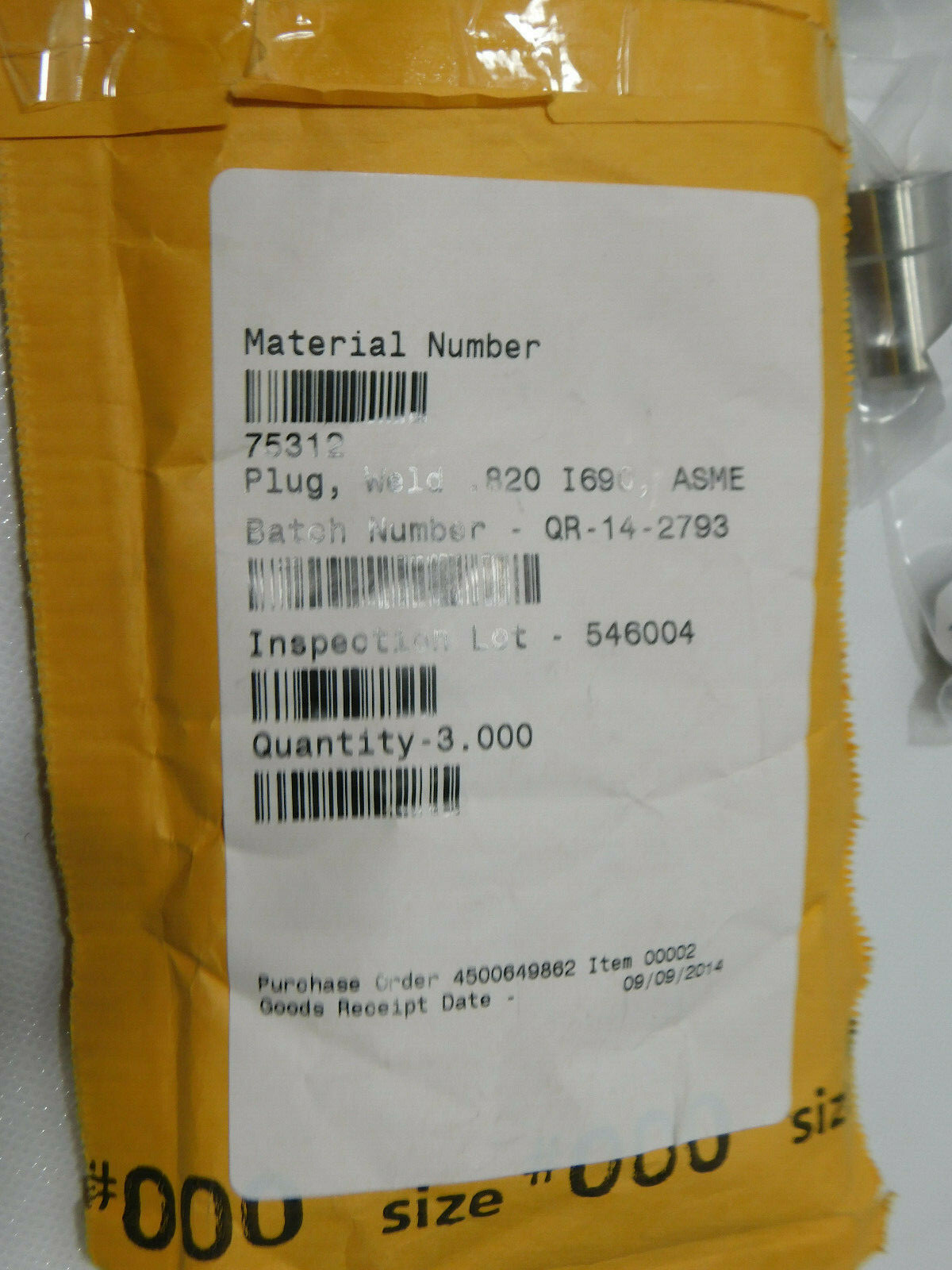 3 ea Westinghouse Weld Plug .89″x1.22″ 10080C79-H01 .820 I690 1Z097 1Z098 1Z099